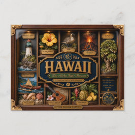 Hawaii Shadow Box 3D Figurine Staat Postkarte