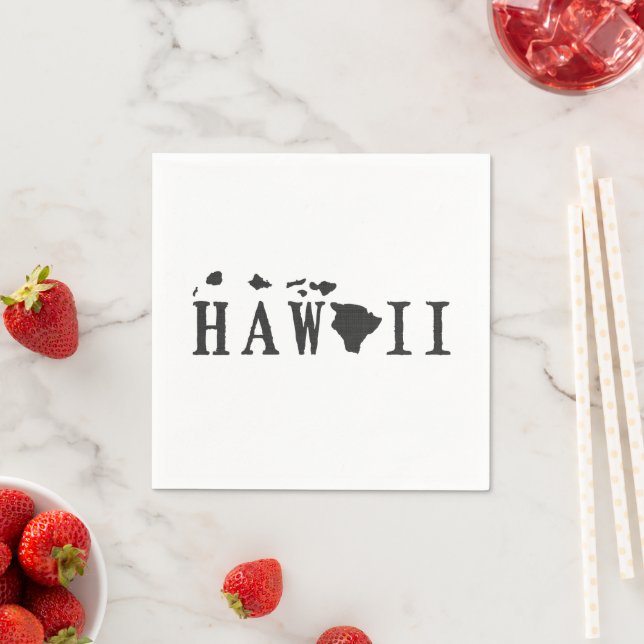 Hawaii Shaped Letter Hawaiian Word Art Paper Party Serviette (Beispiel)