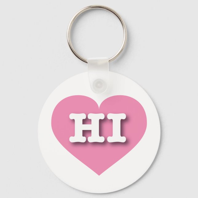 Hawaii Solid Pink Heart - Große Liebe Schlüsselanhänger (Vorderseite)