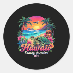 Hawaii Sommer Matching Trip Vacation 2025 V Runder Aufkleber