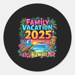 Hawaii Sommer Übereinstimmende Reise Familienurlau Runder Aufkleber