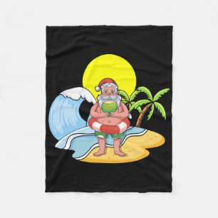 Hawaii Sommerstrand Tropischer Weihnachtsmann Weih Fleecedecke
