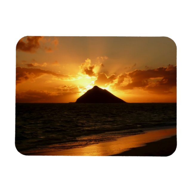 Hawaii Sonnenaufgang am rechteckigen Magneten am S Magnet (Horizontal)