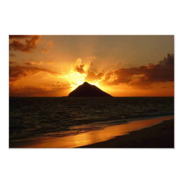 Hawaii Sonnenaufgang am Strand Foto drucken (Vorne)