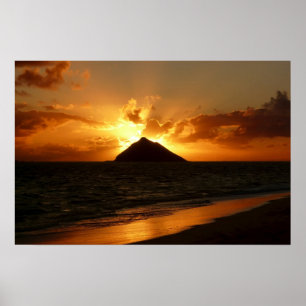 Hawaii Sonnenaufgang am Strand Poster