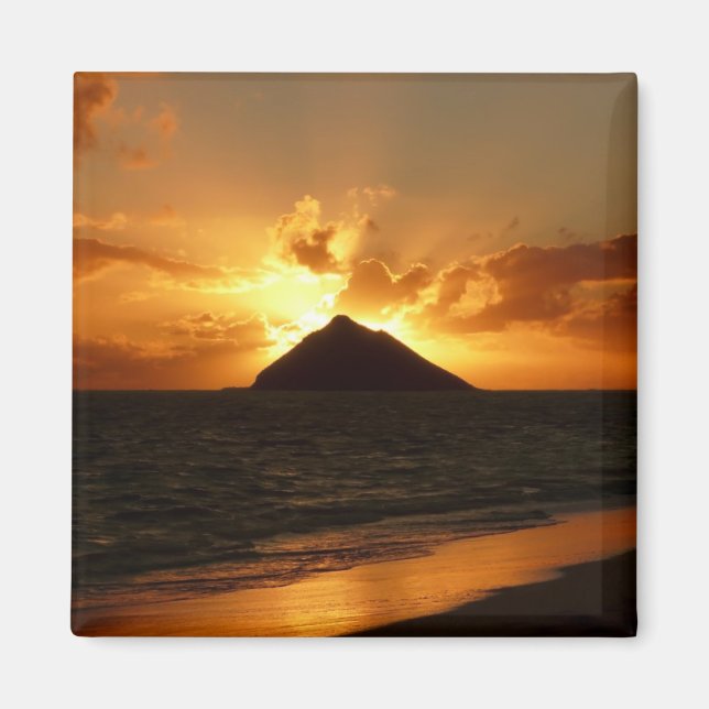 Hawaii Sonnenaufgang am Strandmagneten Magnet (Vorne)