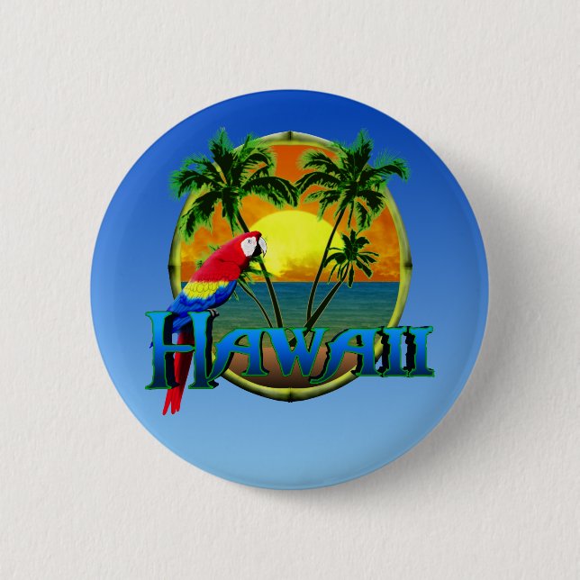 Hawaii-Sonnenuntergang Button (Vorderseite)