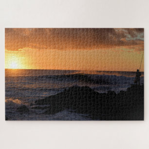 Hawaii-Sonnenuntergang-Surf-Angeln - 20x30 - 1014