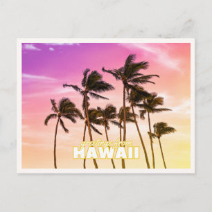 Hawaii-Sonnenuntergang Tropischer Palmenbaum Hawai Postkarte
