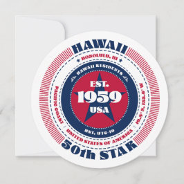Hawaii Staat Circular Typografy Flat Card