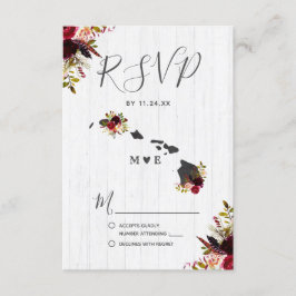 Hawaii Staat Destination Rustic Wedding RSVP
