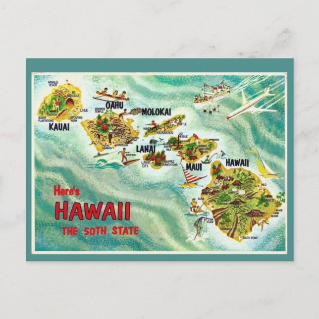 Hawaii Staat Karte (Vorderseite)