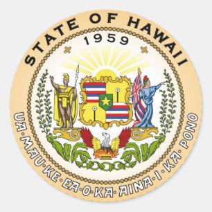 Hawaii Staat Siegel Amerikanische Republik Symbol- Runder Aufkleber