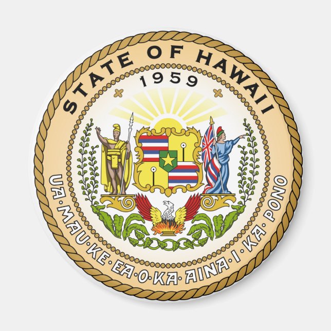 Hawaii Staat Siegel Magnet (Vorne)