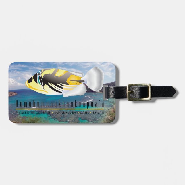 Hawaii-Staats-Fische - Humuhumunukunukuapua'a Gepäckanhänger (Vorderseite horizontal)