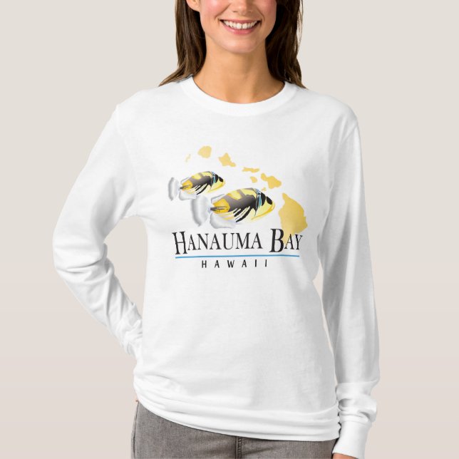 Hawaii-Staats-Fische und Hawaii-Inseln T-Shirt (Vorderseite)