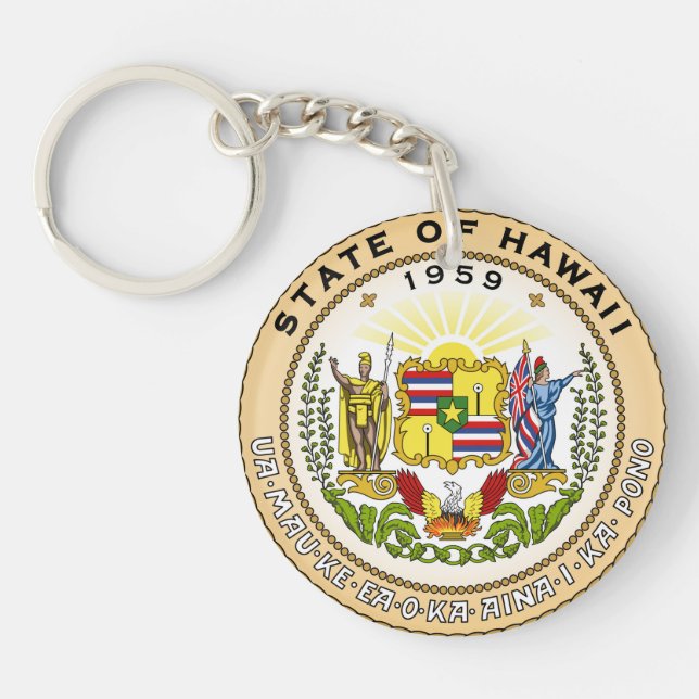 Hawaii-Staats-Siegelamerika-Republiksymbolflagge Schlüsselanhänger (Vorderseite)