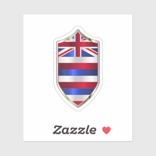 Hawaii-Staatsflagge auf einem Kreuzfahrerschild Aufkleber (Blatt)