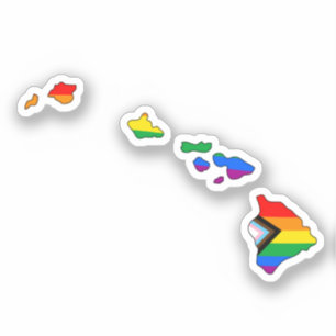 Hawaii-Staatsstolz LGBTQ Progress Pride Aufkleber