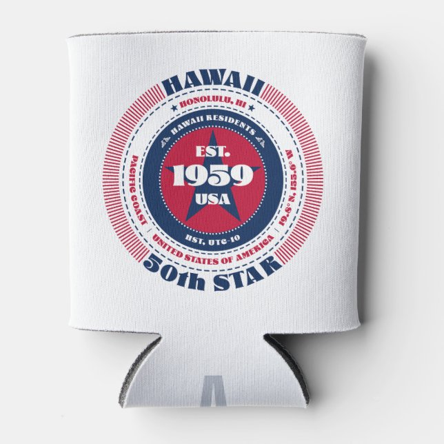 Hawaii Staatsstolz Monogram Cooler Dosenkühler (Vorderseite)