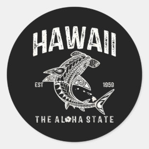 Hawaii Stammes-Hai-Aloha-Polynesier Hawaiianisch Runder Aufkleber