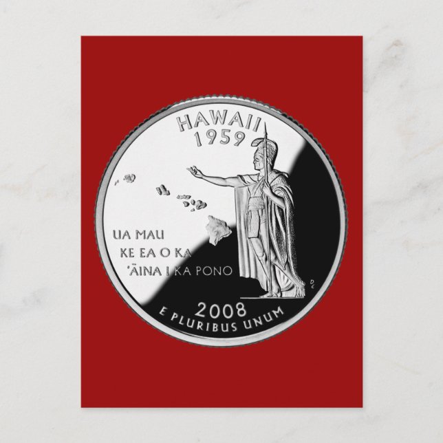 Hawaii State Falsch-Viertel Postkarte (Vorderseite)
