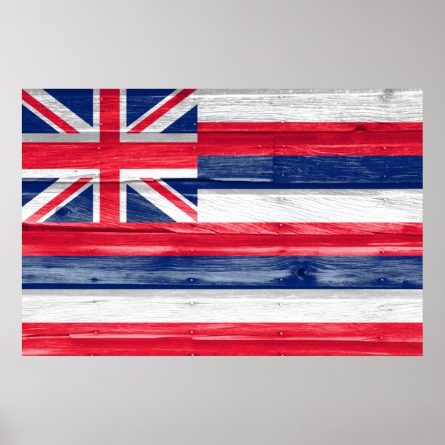Hawaii State Flag Grunge Poster (Vorne)