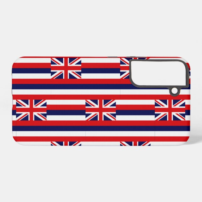 Hawaii State Flag Tile Muster rot weiß und blau Samsung Galaxy Hülle (Rückseite (Horizontal))
