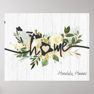 Hawaii State Personalisiert Ihre Heimatstadt Rusti Poster