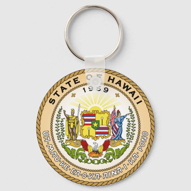Hawaii state seal america republic symbol flag schlüsselanhänger (Vorderseite)