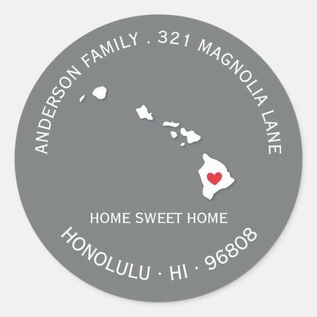 HAWAII | Sticker pour Étiquette de adresse nouveau (Devant)