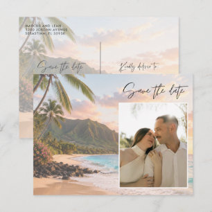 Hawaii-Strandhochzeitsfoto Save the Date Postkarte