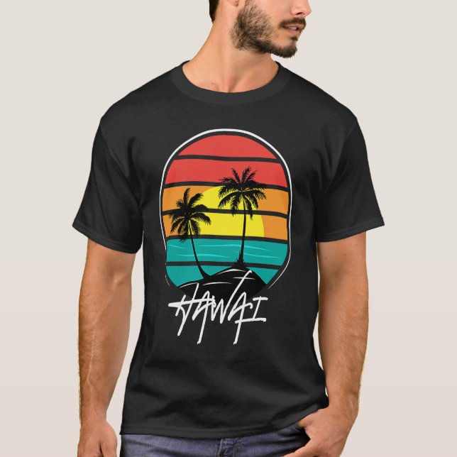 Hawaii Summer Beach Vintage Sunset  1 T-Shirt (Vorderseite)