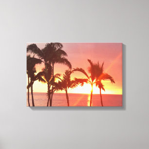 Hawaii Sunset Foto Designed Stretched Leinwand