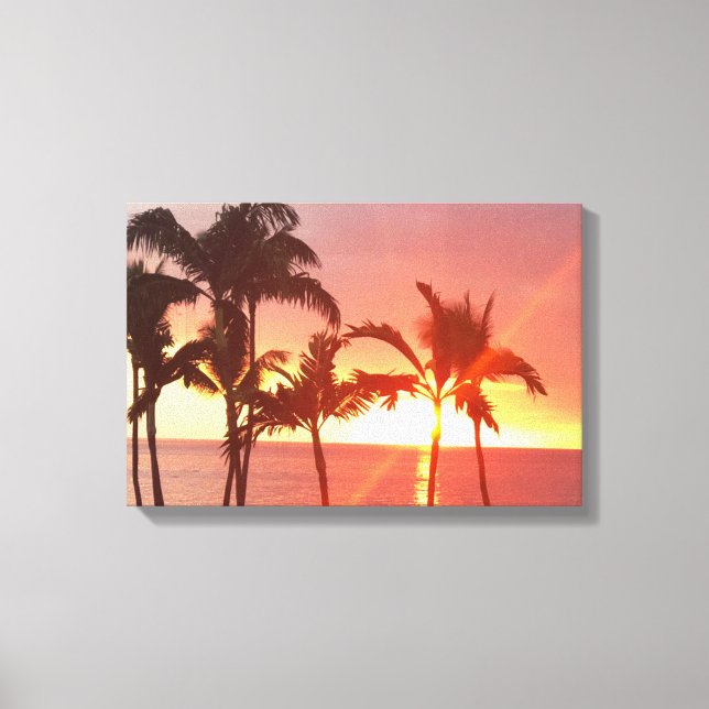 Hawaii Sunset Foto Designed Stretched Leinwand (Vorderseite)