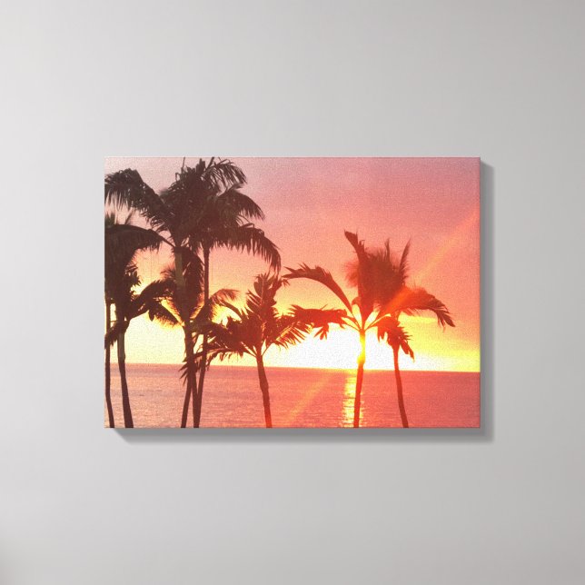 Hawaii Sunset Foto Designed Stretched Leinwand (Vorderseite)