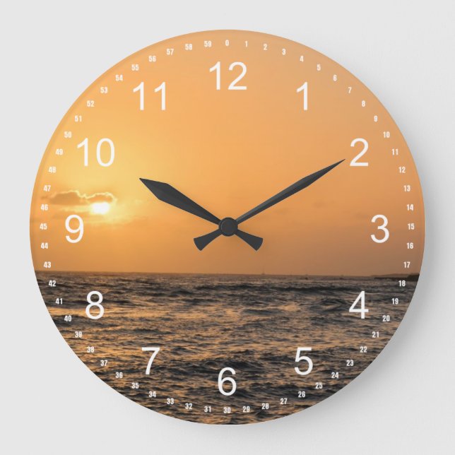 Hawaii Sunset Große Wanduhr (Vorderseite)