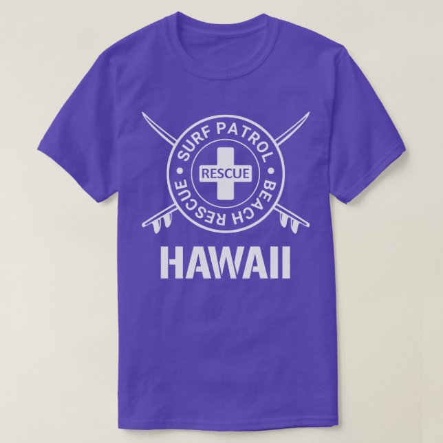 Hawaii Surf Patrol und Beach Rescue T-Shirt (Design vorne)