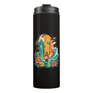Hawaii Surfbrett Welle Strand Surfer Vintage Thermosbecher