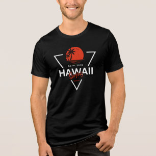 Hawaii Surfen Vintage Sonnenuntergang Tropischer S Tri-Blend Shirt