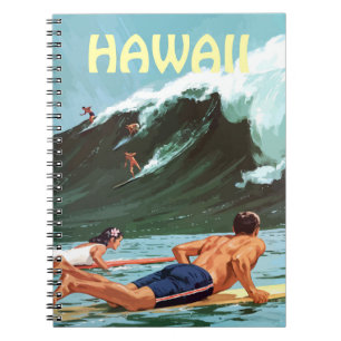 Hawaii, Surfer Gewartet für eine große Welle, Notizblock