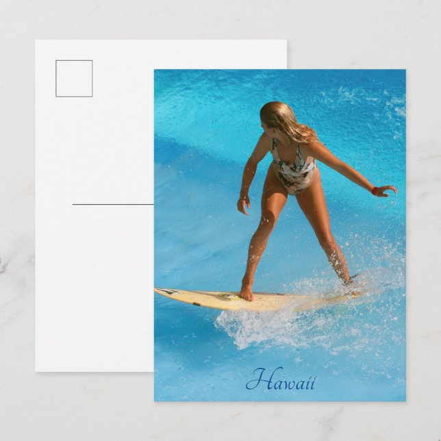 Hawaii Surfer Postcard Postkarte (Vorne/Hinten)