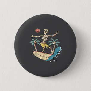 Hawaii Surfer Skelett Halloween Strand Y Soky Surf Button