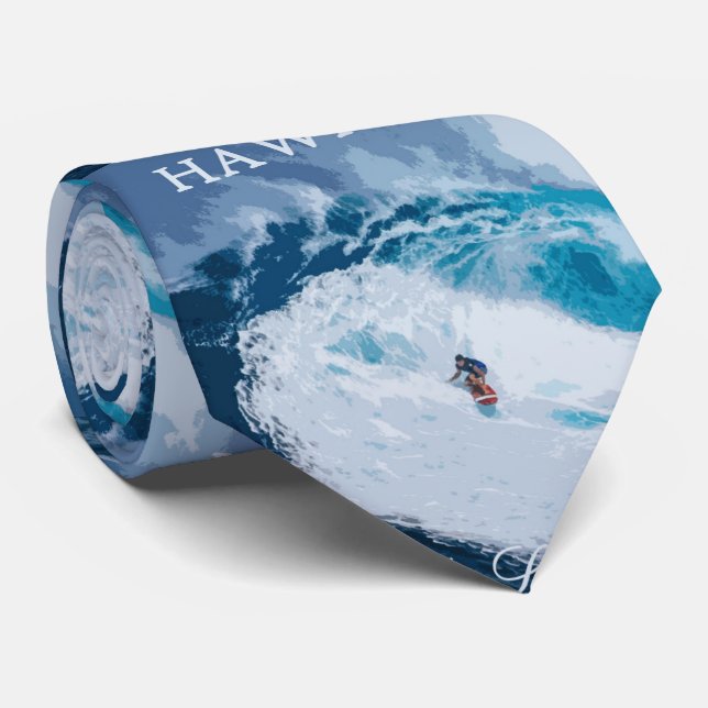 Hawaii Surfers Paradise Travel Poster Cravate (Roulé)
