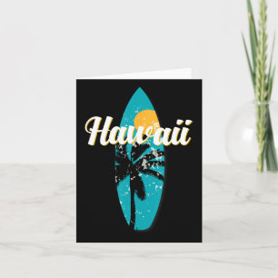 Hawaii Surfing Aloha Vintag Retro Surfboard Strand Karte