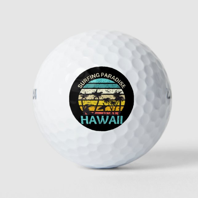 Hawaii Surfparadies Golfball (Vorderseite)