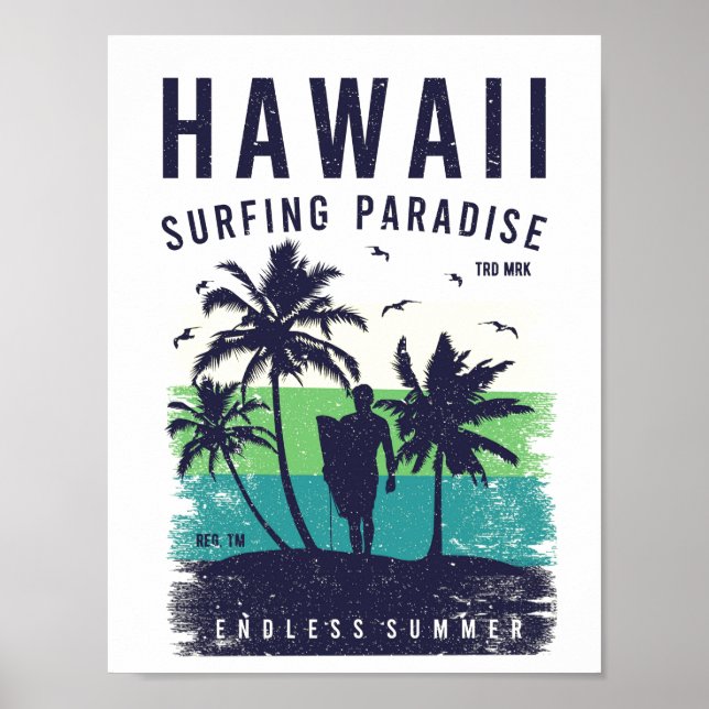 Hawaii Surfparadies Reisen Poster (Vorne)