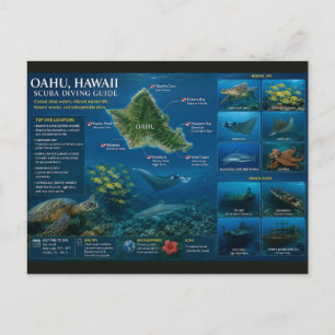 Hawaii-Tauchplätze Postkarte