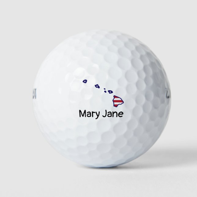 Hawaii Thema mit Karte Golfball (Vorderseite)