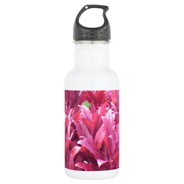 Hawaii Ti verlass Pflanze Edelstahlflasche (Vorderseite)